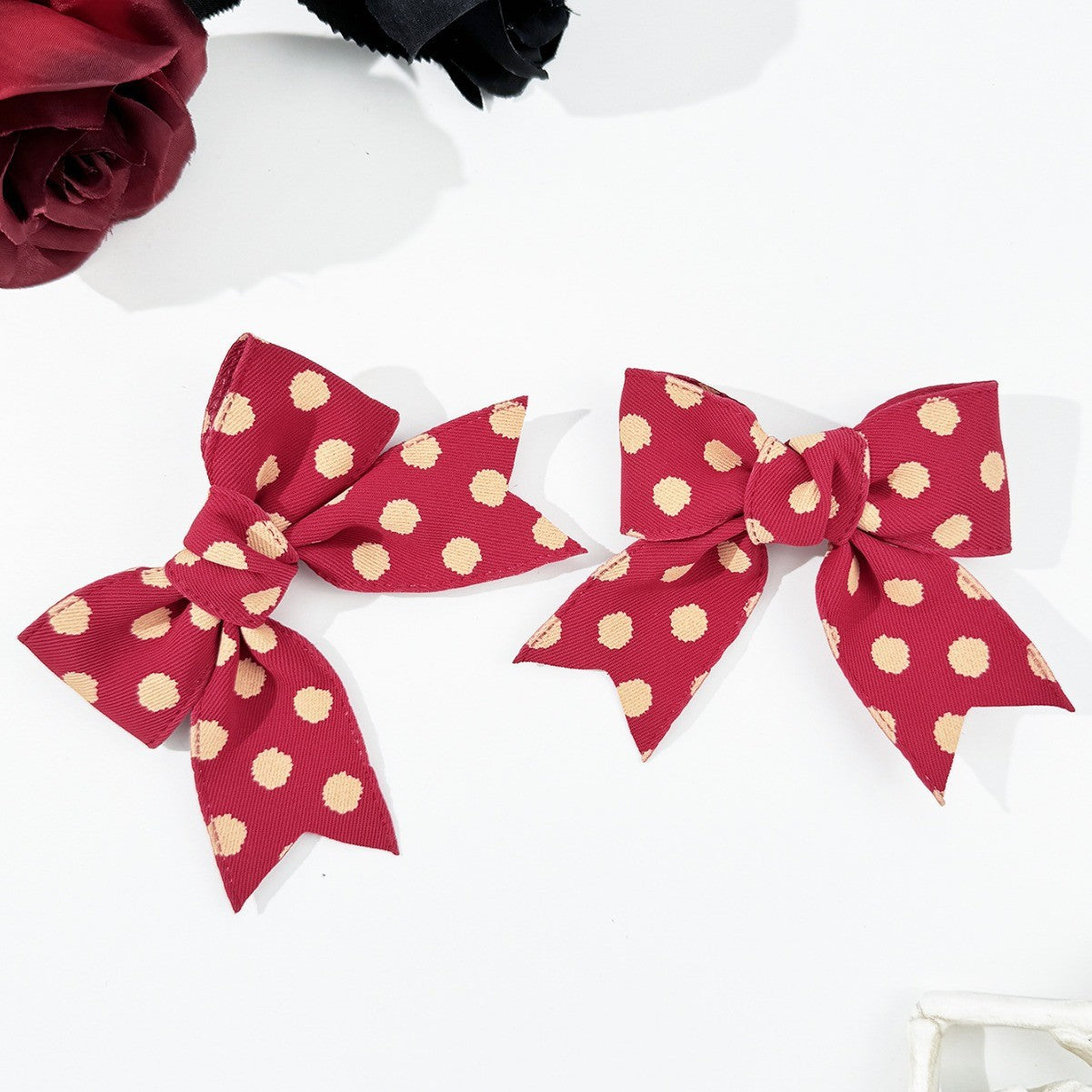 2-Piece Polka Dot Bow Hair Clip 