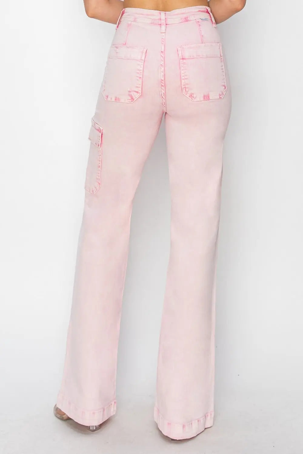 RISEN Full Size High Rise Cargo Pocket Jeans 