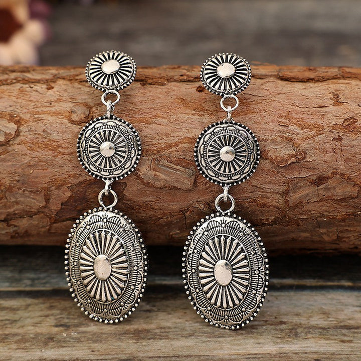Vintage Alloy Dangle Earrings 