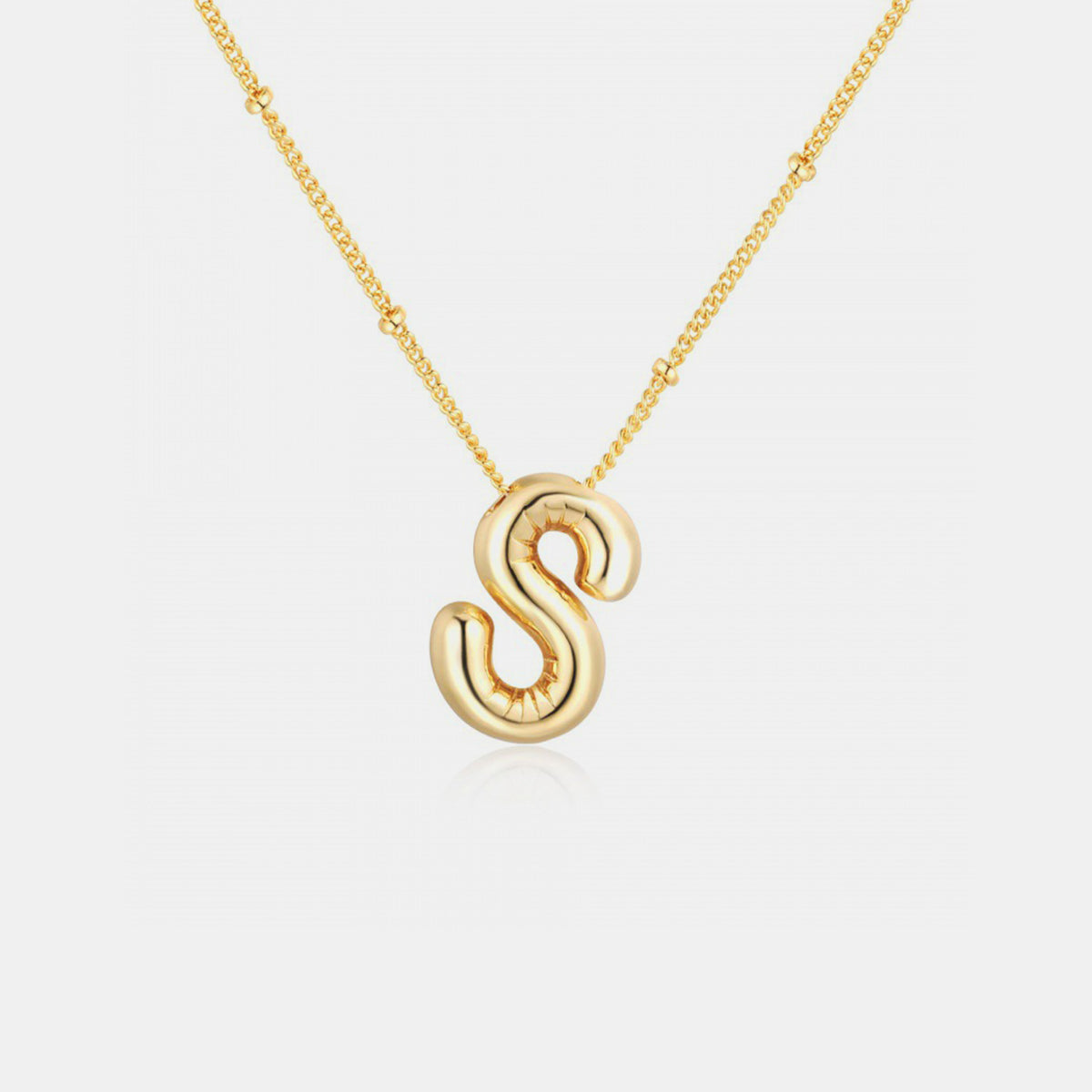 Gold-Plated Bubble Initial Necklace 