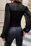 Mock Neck Long Sleeve Blouse 