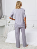 Printed V-Neck Top and Pants Lounge Set Lingerie & Nightwear