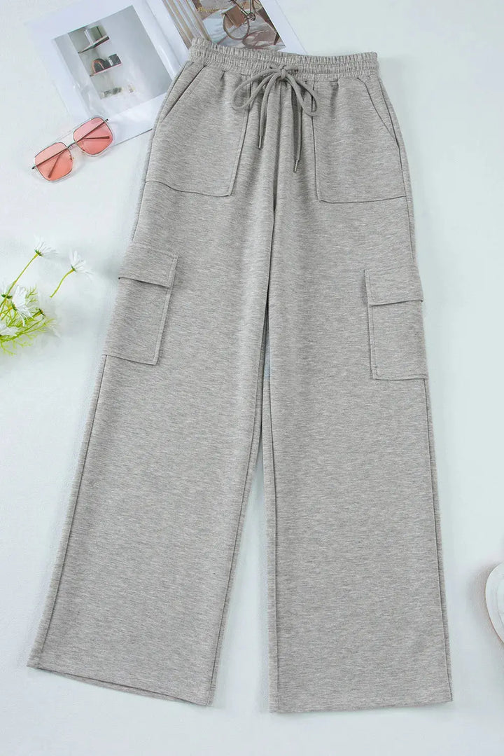 Drawstring Active Pants with Pockets 