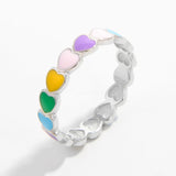 925 Sterling Silver Drip Oil Heart Ring 
