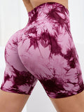 Tie-Dye High Waist Active Shorts 