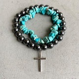 Turquoise Alloy Bracelet 