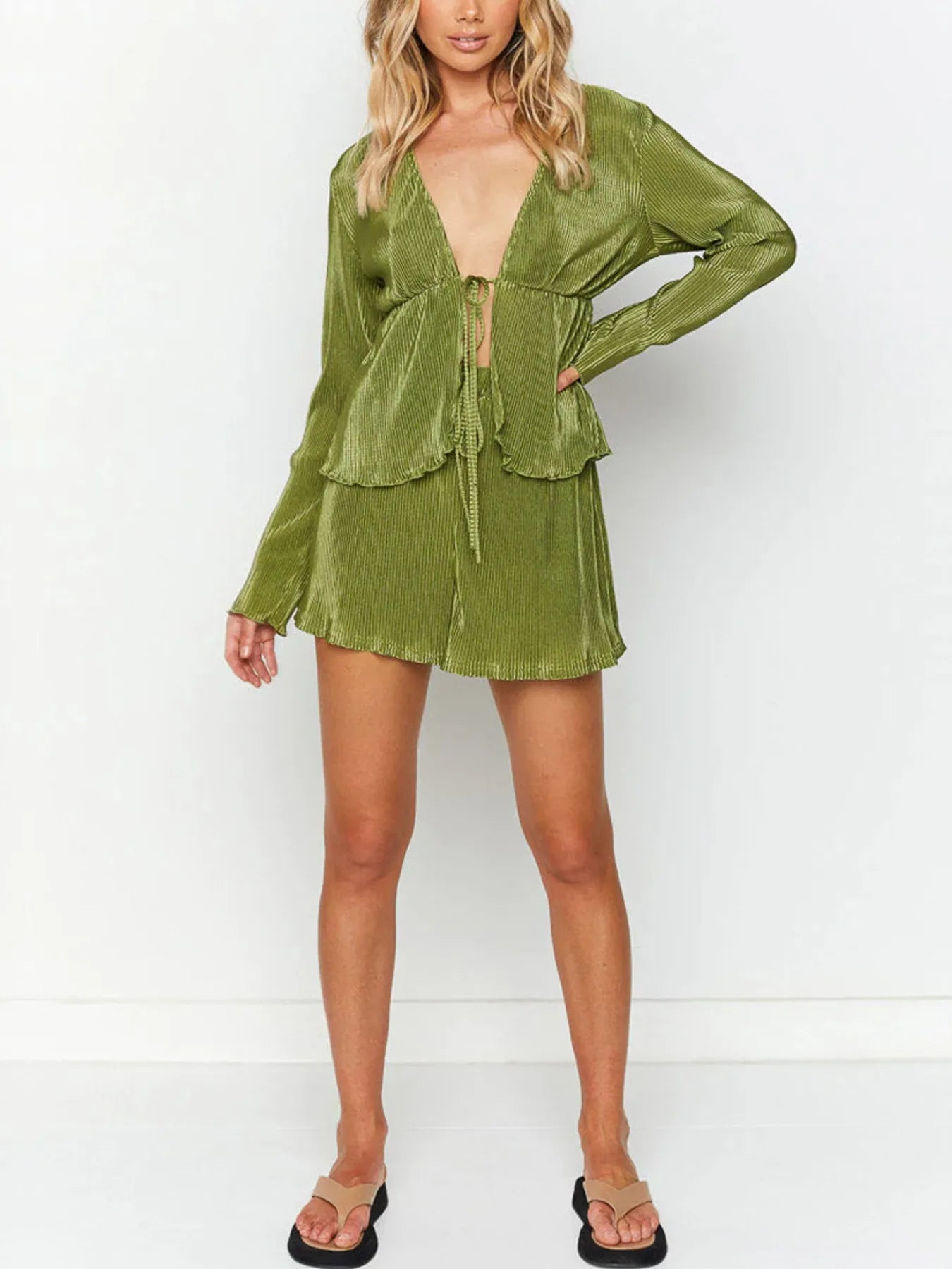 Long Sleeve Top and Shorts Set Two Piece Dresses