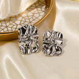 Geometric Stainless Steel Gold-Plated Earrings 