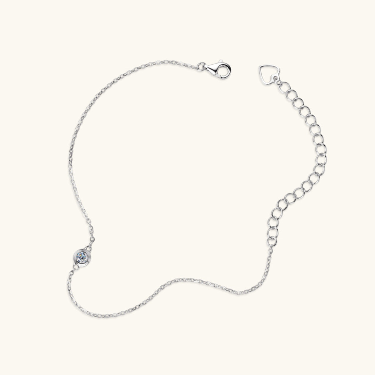 Inlaid Moissanite 925 Sterling Silver Bracelet 