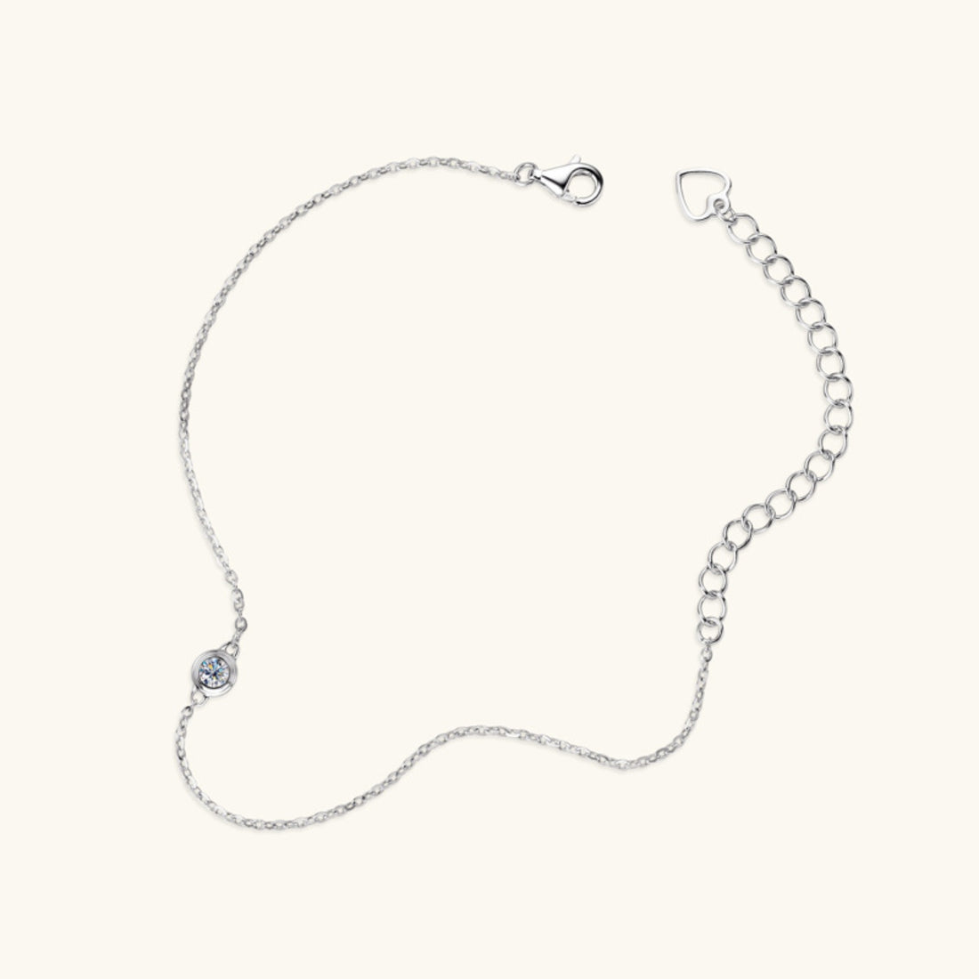 Inlaid Moissanite 925 Sterling Silver Bracelet 