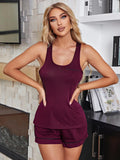 Scoop Neck Wide Strap Tank and Shorts Lounge Set Lingerie & Nightwear