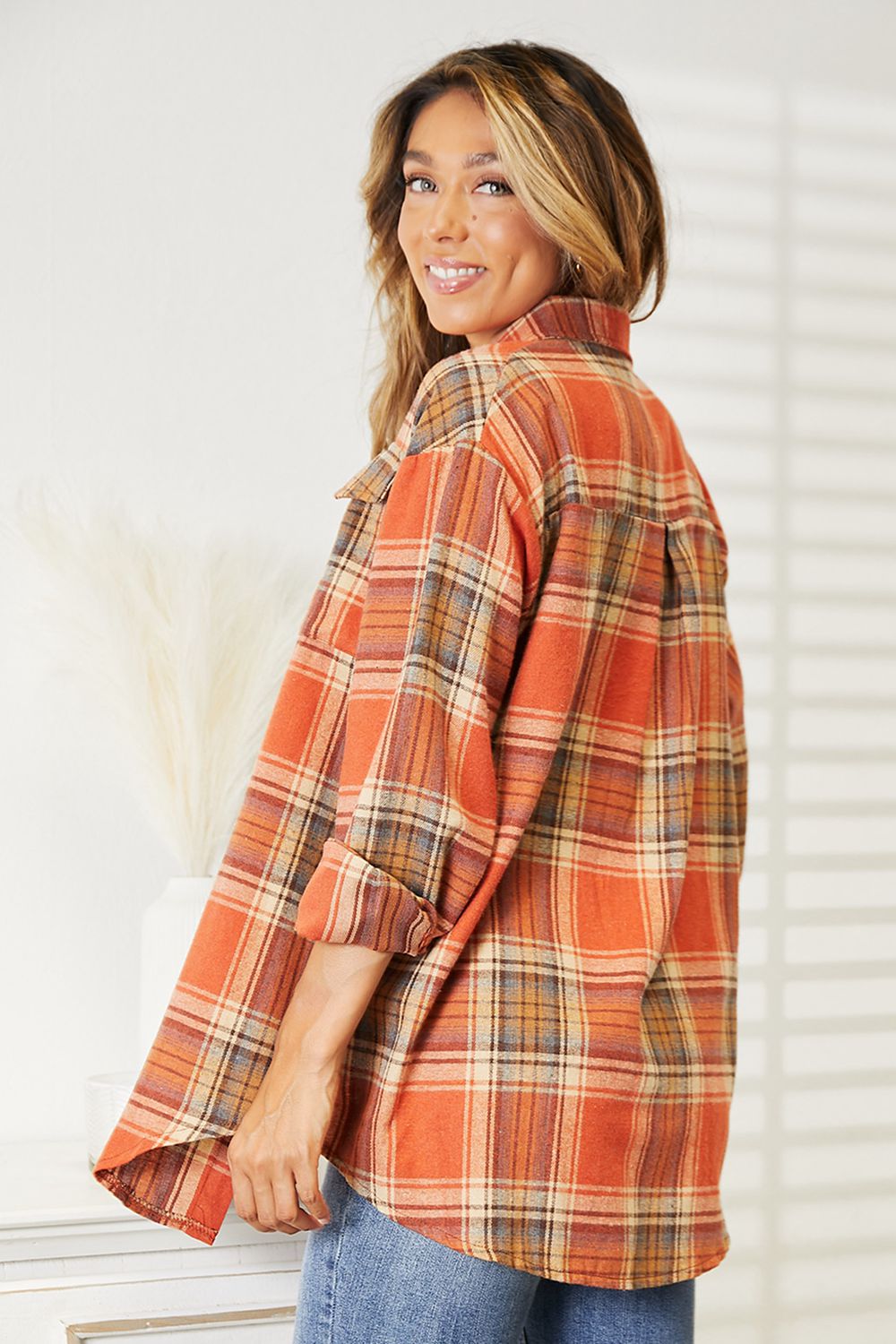 Mandy Plaid Dropped Shoulder Shirt 