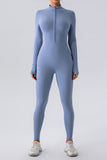 Half Zip Mock Neck Active Jumpsuit 