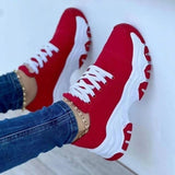 Lace-Up Round Neck Platform Sneakers 