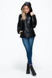 How Dare U Pocketed Zip Up Puffer Jacket with Removable Hood 