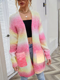 Angel Wings Full Size Pocketed Open Front Gradient Cardigan 