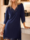 Lace Detail V-Neck Lounge Dress Lingerie & Nightwear