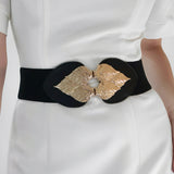 Alloy Leaf Buckle Elastic Belt 
