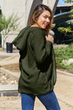 Full Size Teddy Hooded Jacket with Pockets 