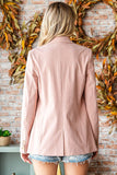 First Love Full Size Single-Breasted Flap Pocket Corduroy Blazer 