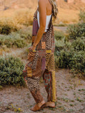 Double Take Full Size Printed V-Neck Sleeveless Jumpsuit 
