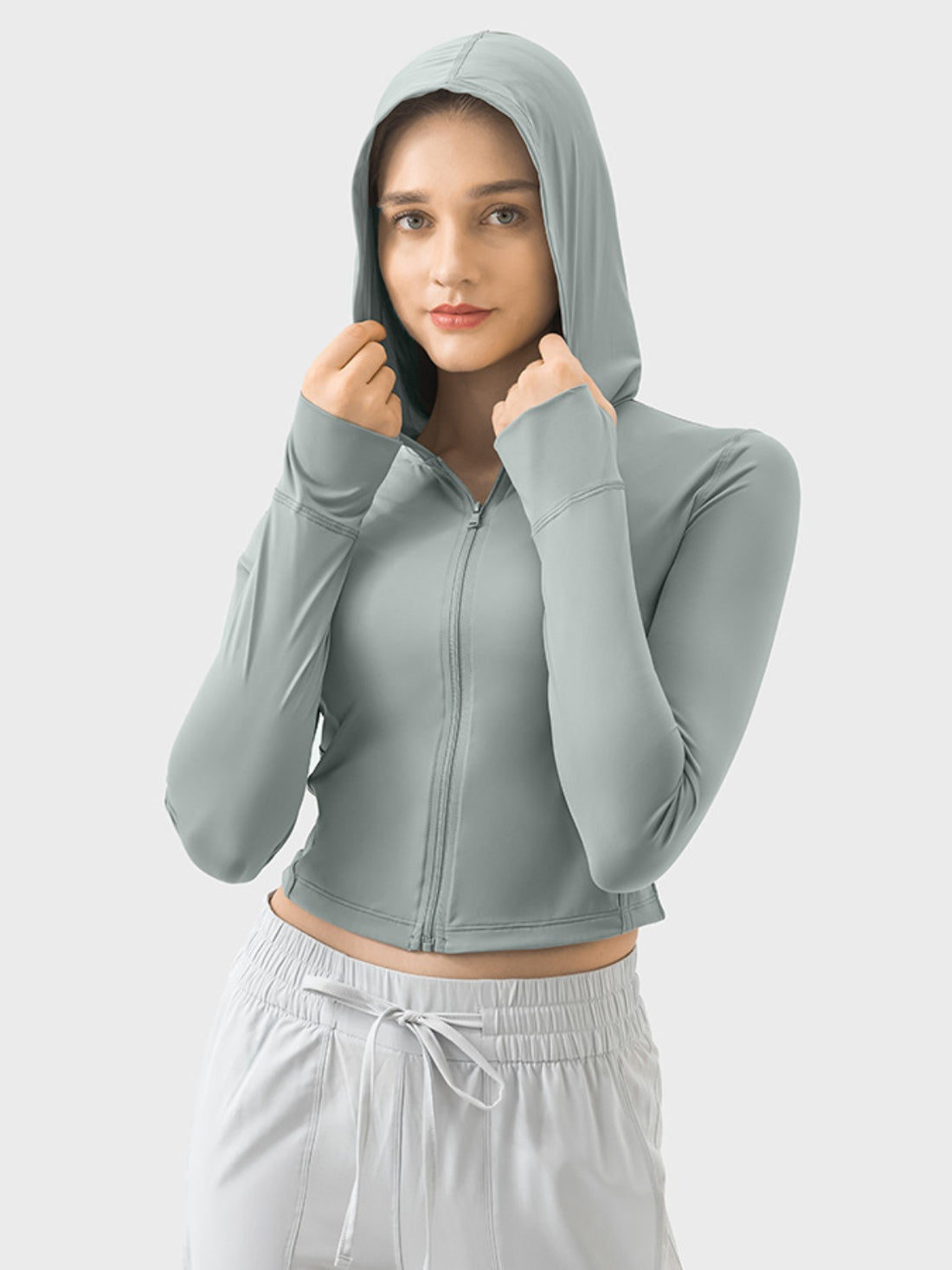 Millennia Zip Up Hooded Long Sleeve Active Outerwear 