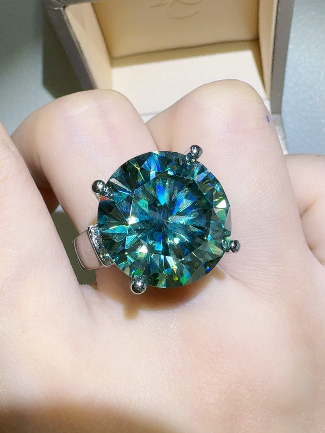 20 Carat Moissanite 925 Sterling Silver Ring Accessories