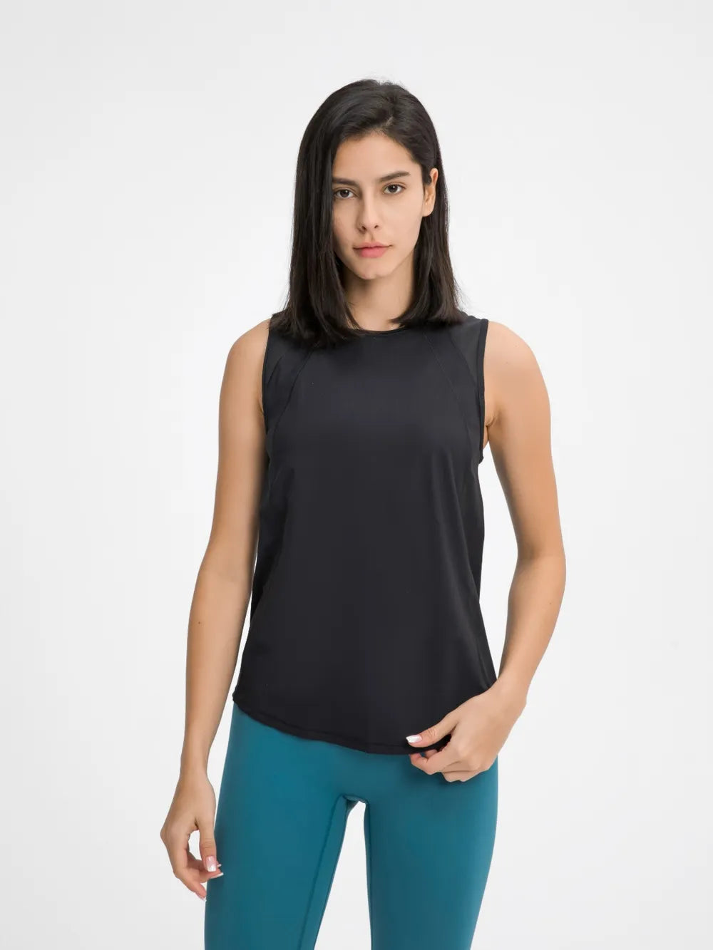 Millennia Cutout Back Round Neck Active Tank 