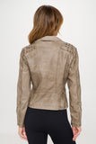Coalition LA Studded Classic Moto Faux Leather Jacket 