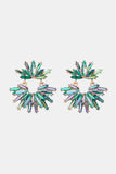 Flower Shape Glass Stone Dangle Earrings 