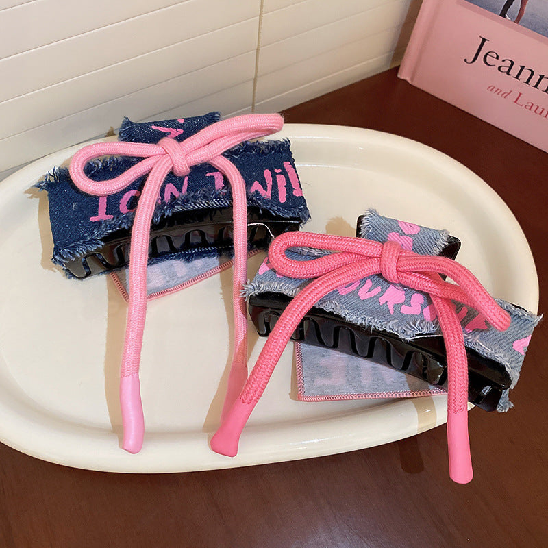 Acrylic Braided Rope Hair Claw Clip 