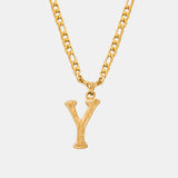 Titanium Steel Letter Pendant Necklace 
