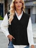Cable Knit V-Neck Sweater Vest 