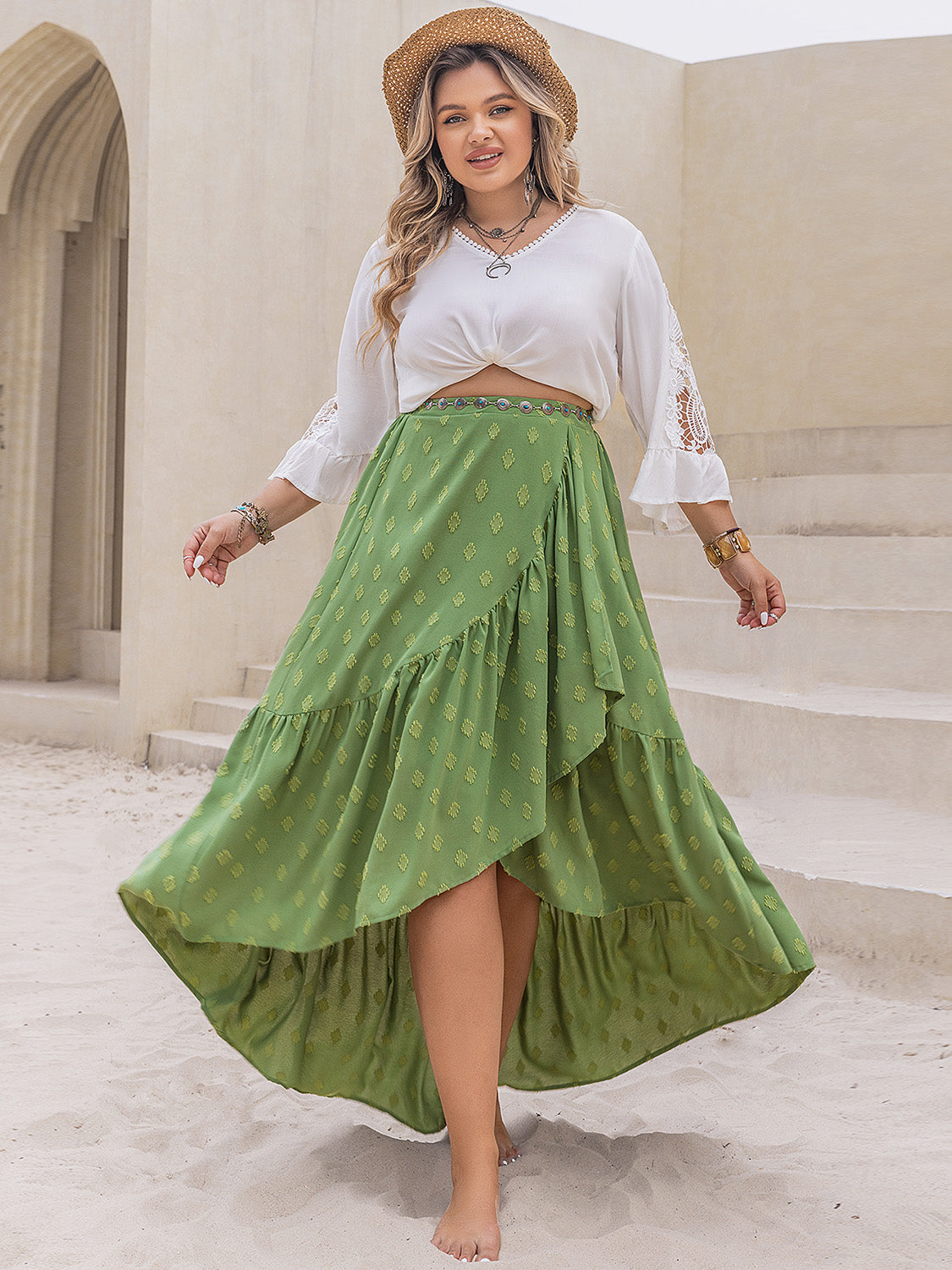 Plus Size High-Low Skirt 