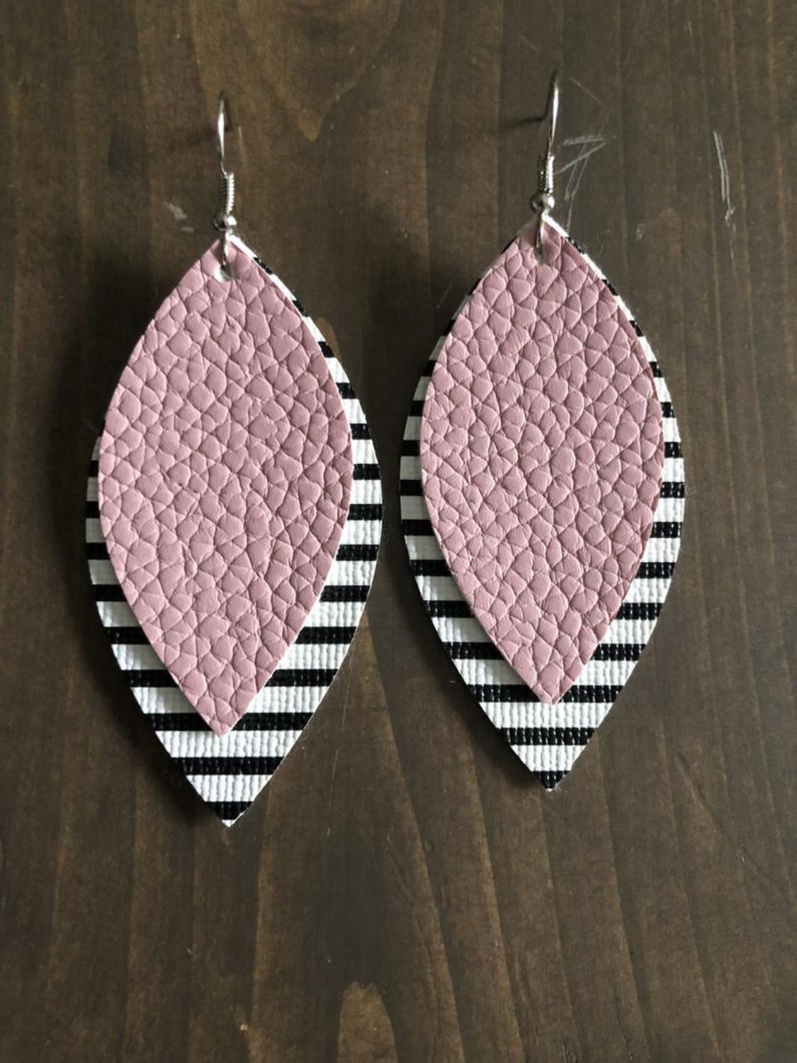 PU Leather Leaf Dangle Earrings 