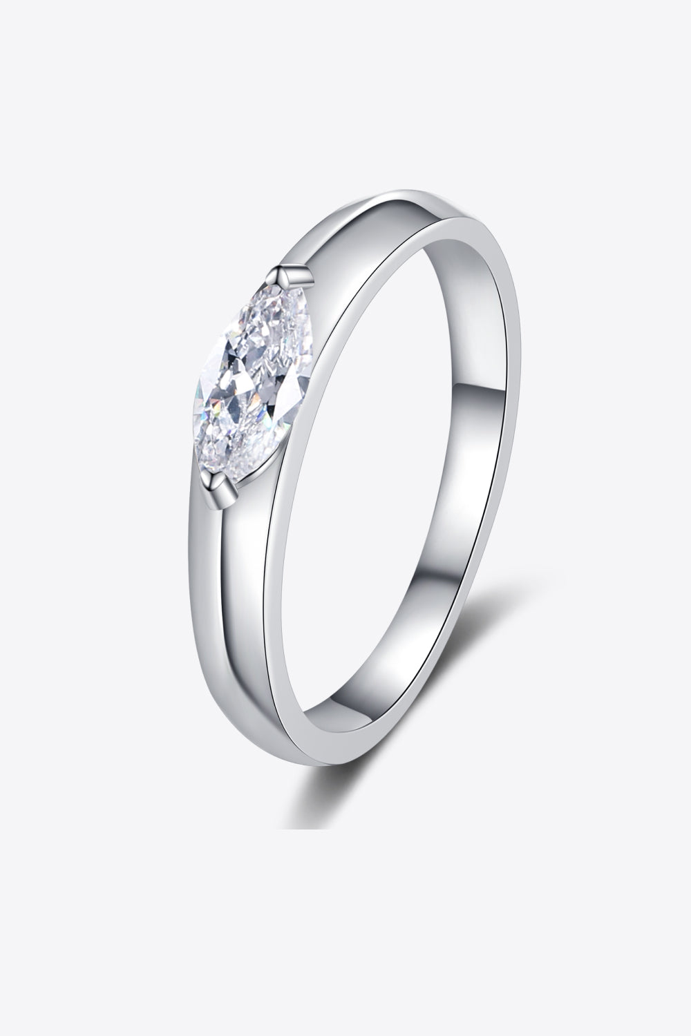Moissanite Rhodium-Plated Ring 