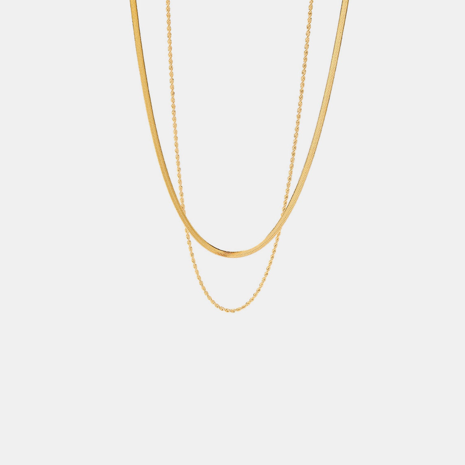18K Gold-Plated Double-Layered Necklace 