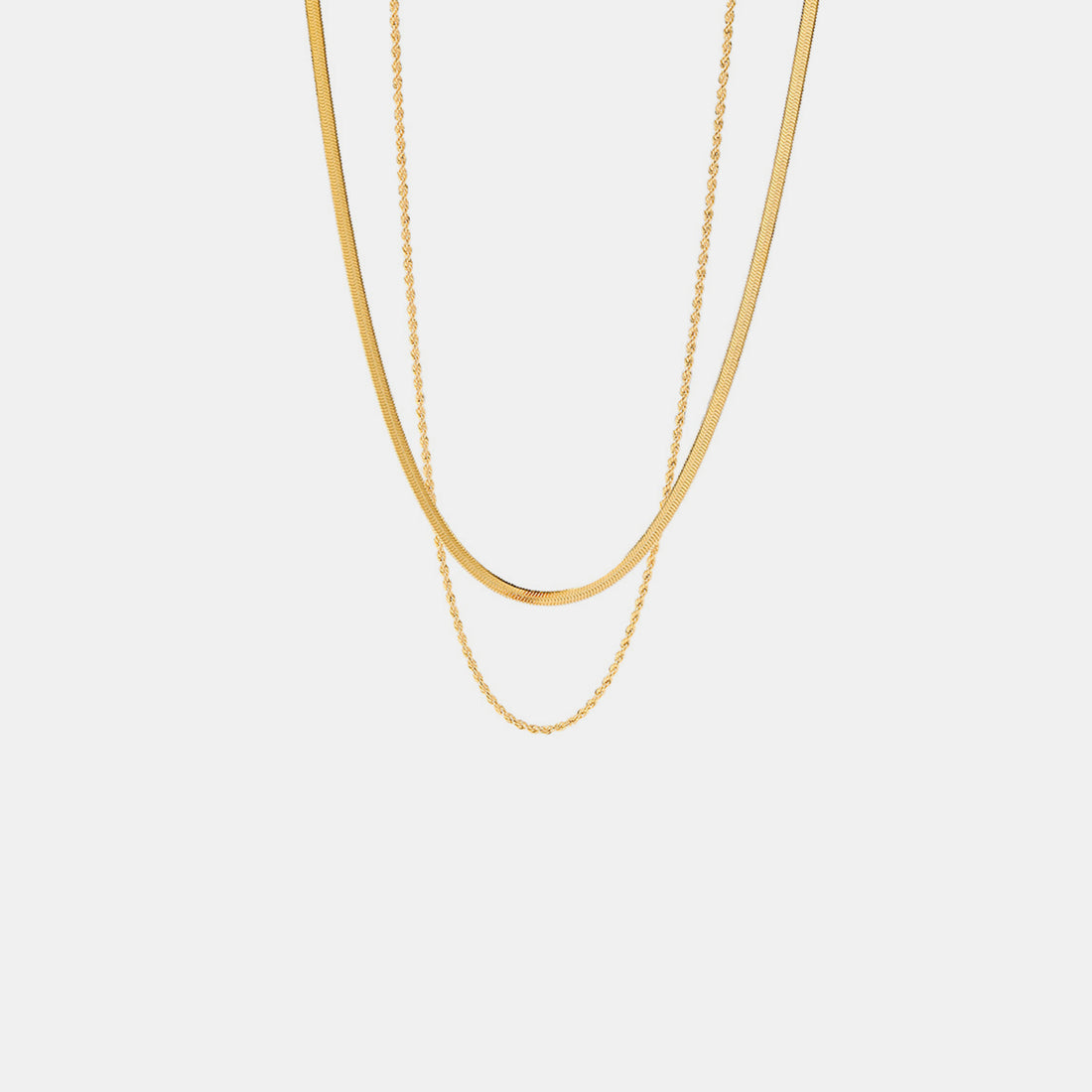 18K Gold-Plated Double-Layered Necklace 
