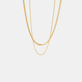 18K Gold-Plated Double-Layered Necklace 
