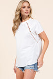 Double Take Full Size Cutout Round Neck Short Sleeve T-Shirt 