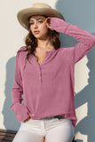 Double Take Full Size Notched Thumbhole Long Sleeve T-Shirt 
