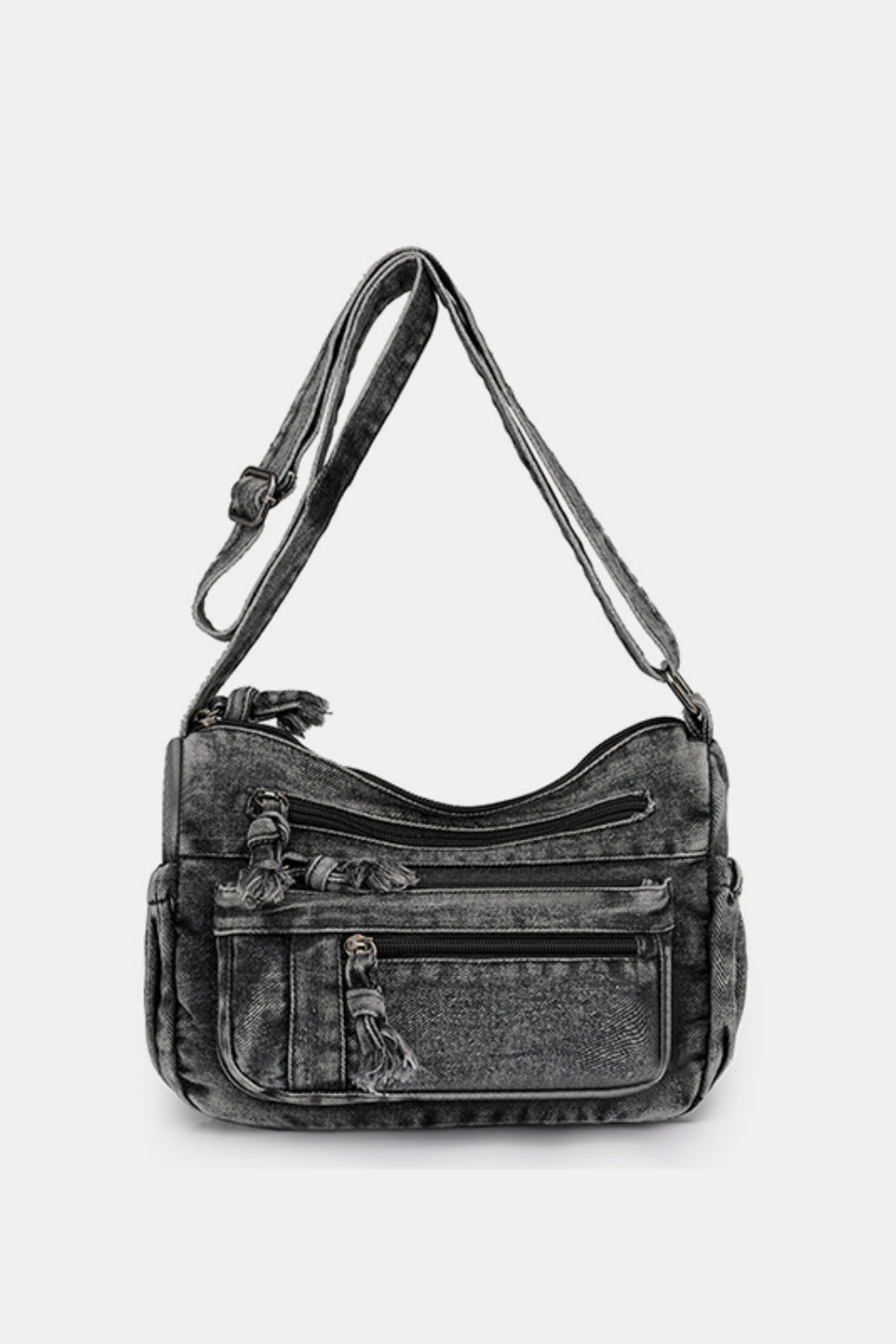 Adjustable Strap Denim Crossbody Bag 