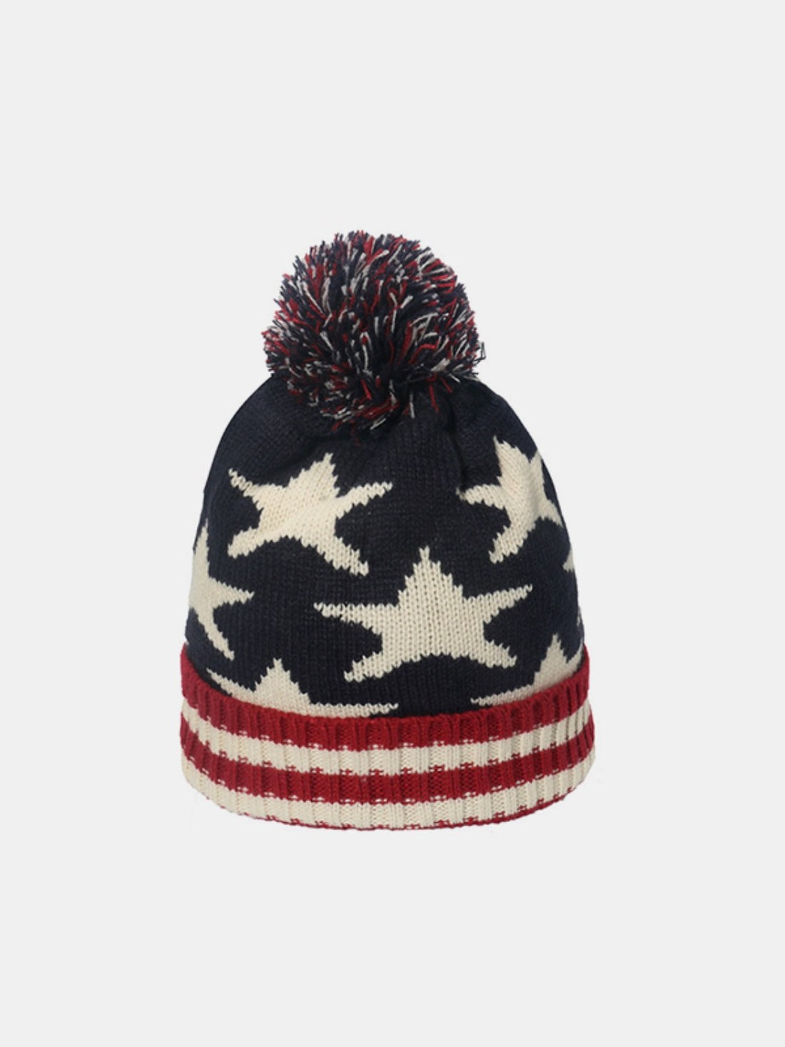 Roll Rim US Flag Knit Hat 