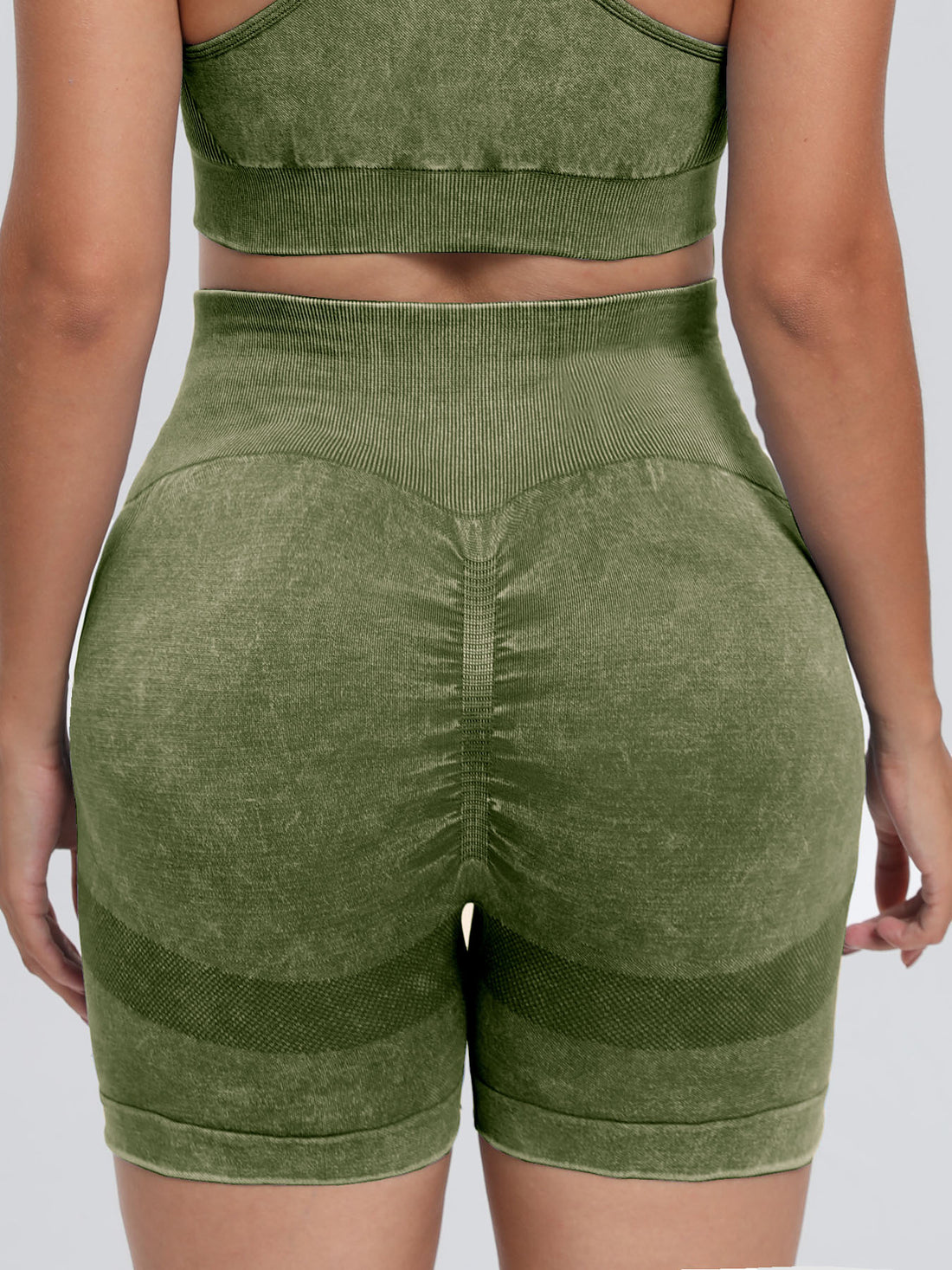 Washed High Waist Active Shorts 