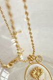 Flower Shell Pendant Copper Necklace 