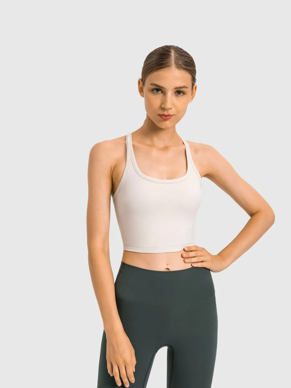 Millennia Scoop Neck Active Tank with Detachable Chest Pads 