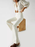 Asymmetric Waist Flare Jeans 