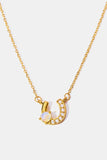 Horseshoe Shape Copper 14K Gold Plated Pendant Necklace 
