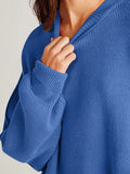 Double Take Side Slit Round Neck Long Sleeve Sweater 