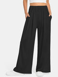 Elastic Waist Wide Leg Pants Pants